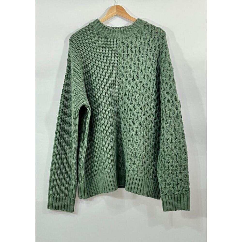 ALTU by Altuzarra 1 S Green Merino Wool Blend Chunky Knit Pullover Sweater NWT - Picture 2 of 9